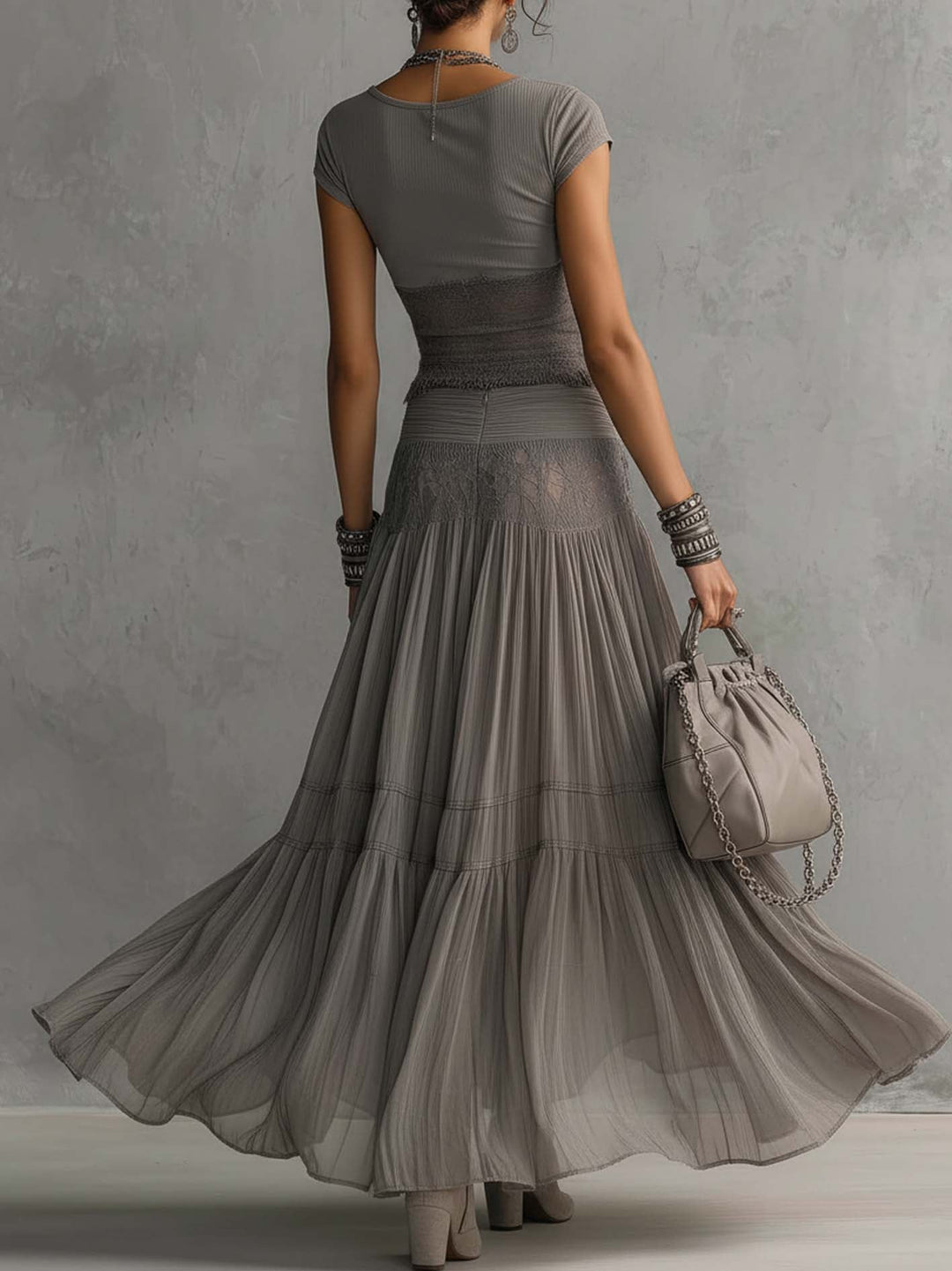 Lucia - Premium pleated lace panels set