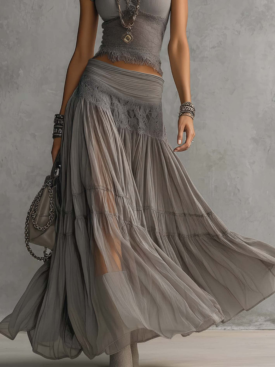 Lucia - Premium pleated lace panels set