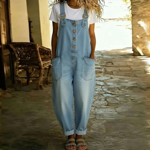 Denim-Look Overalls