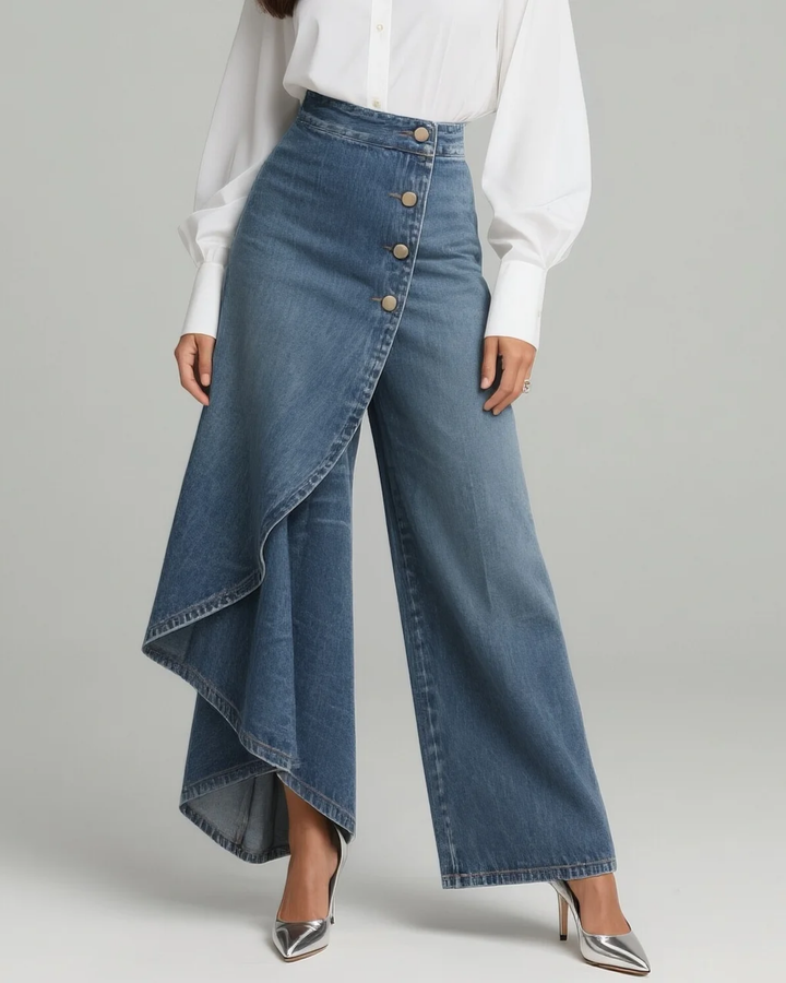HALLIE | Slim Fit Denim Wrap Jeans