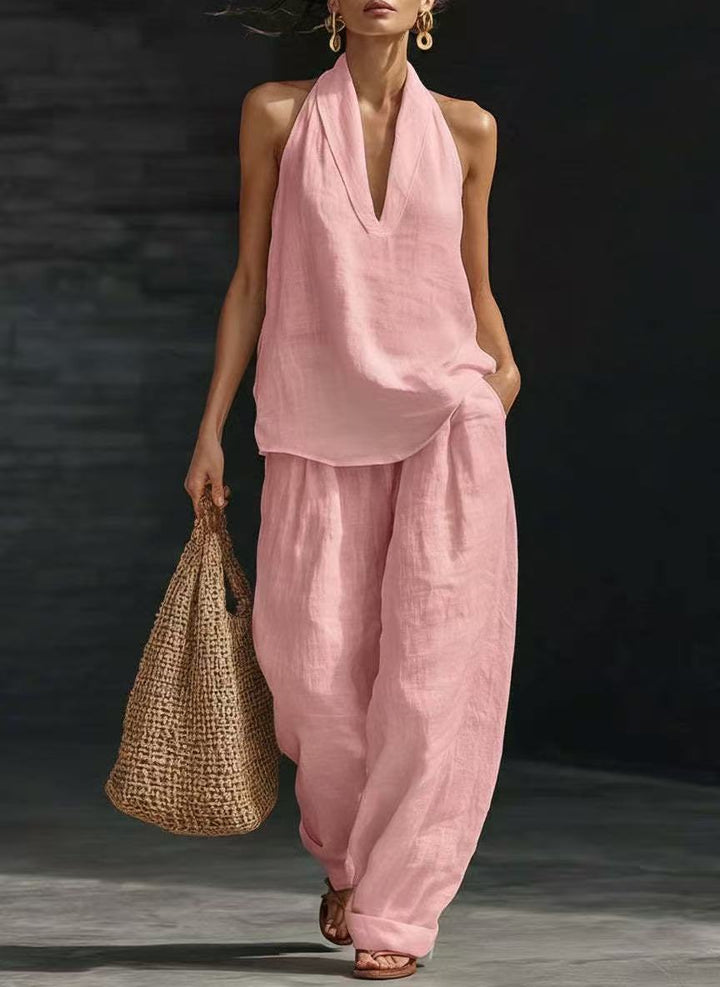 Zoë | Sleeveless Set with Wide Pants