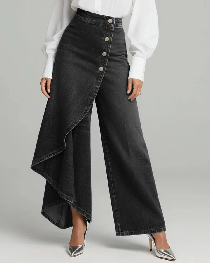 HALLIE | Slim Fit Denim Wrap Jeans