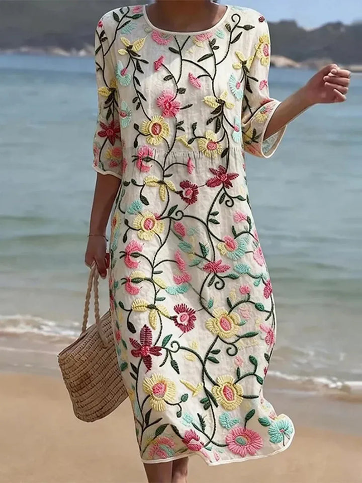 Raquel | Embroidered Vintage Dress