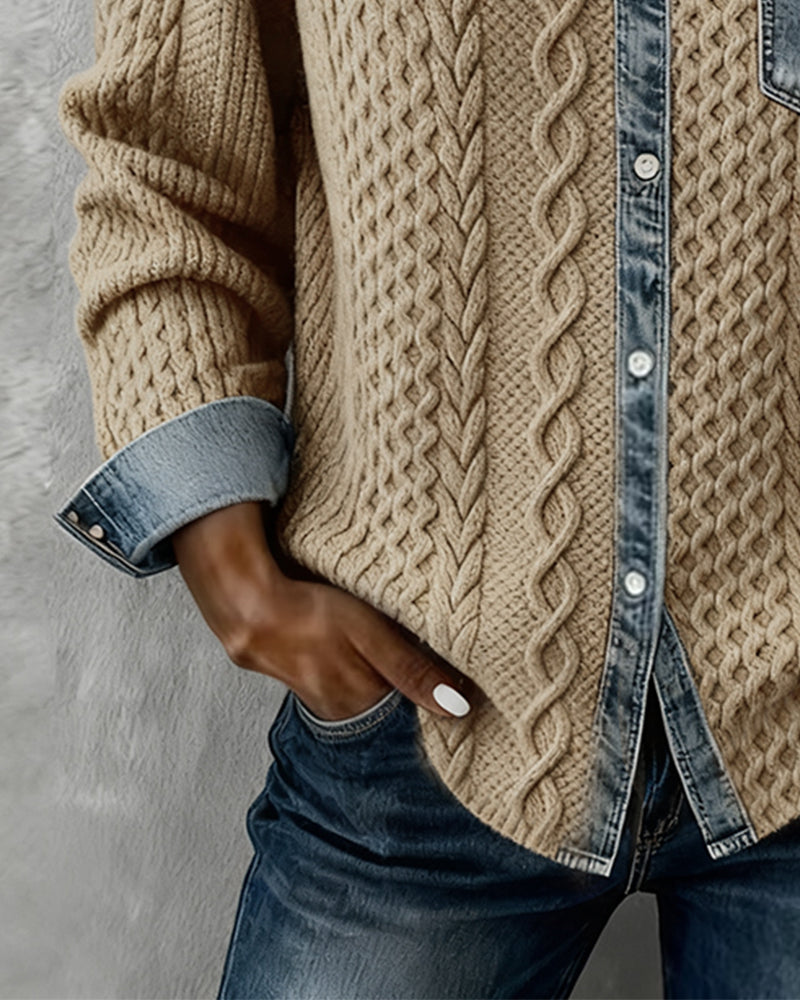 Makayla™ | Contrast Knit Shirt