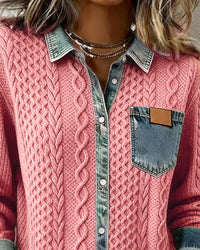 Makayla | Contrast Knit Shirt