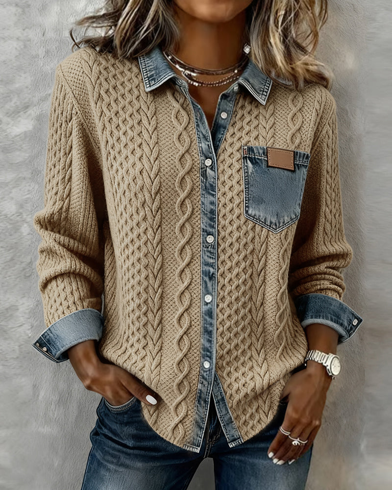 Makayla™ | Contrast Knit Shirt