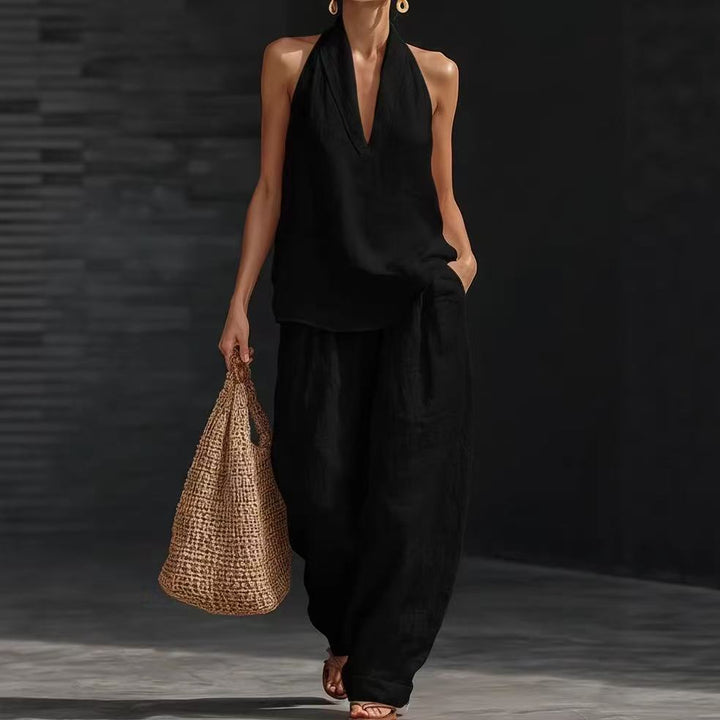 Zoë | Sleeveless Set with Wide Pants