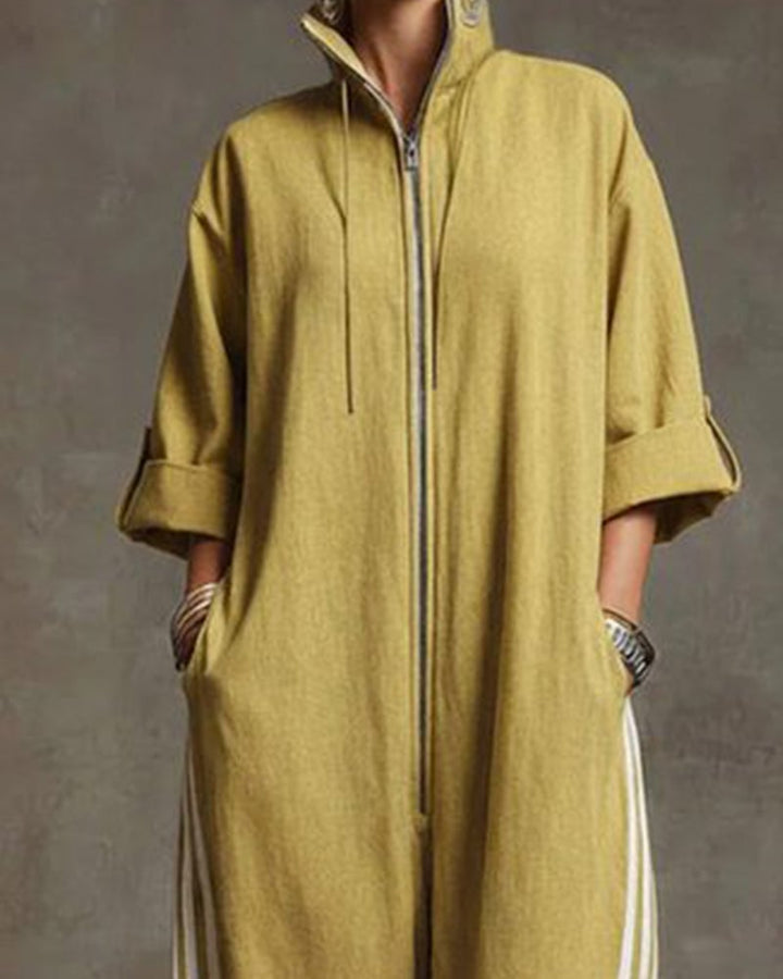 Leonora | Striped tracksuit, sporty style with zipper