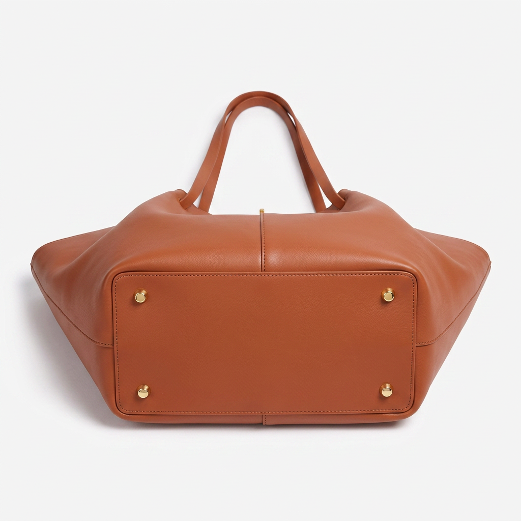 Leather Structured Butterfly Bag - Gognac
