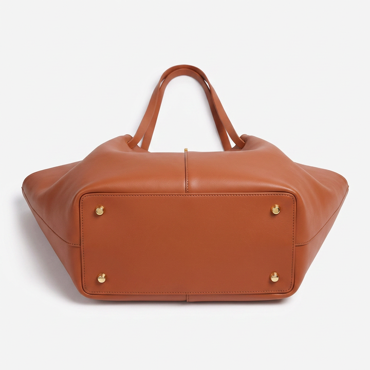 Leather Structured Butterfly Bag - Gognac