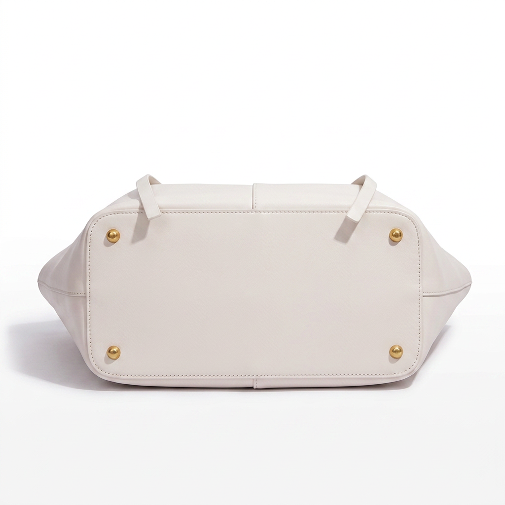 Leather Structured Butterfly Bag - White