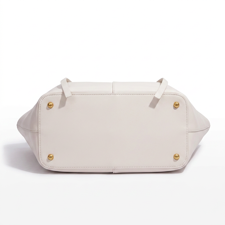 Leather Structured Butterfly Bag - White