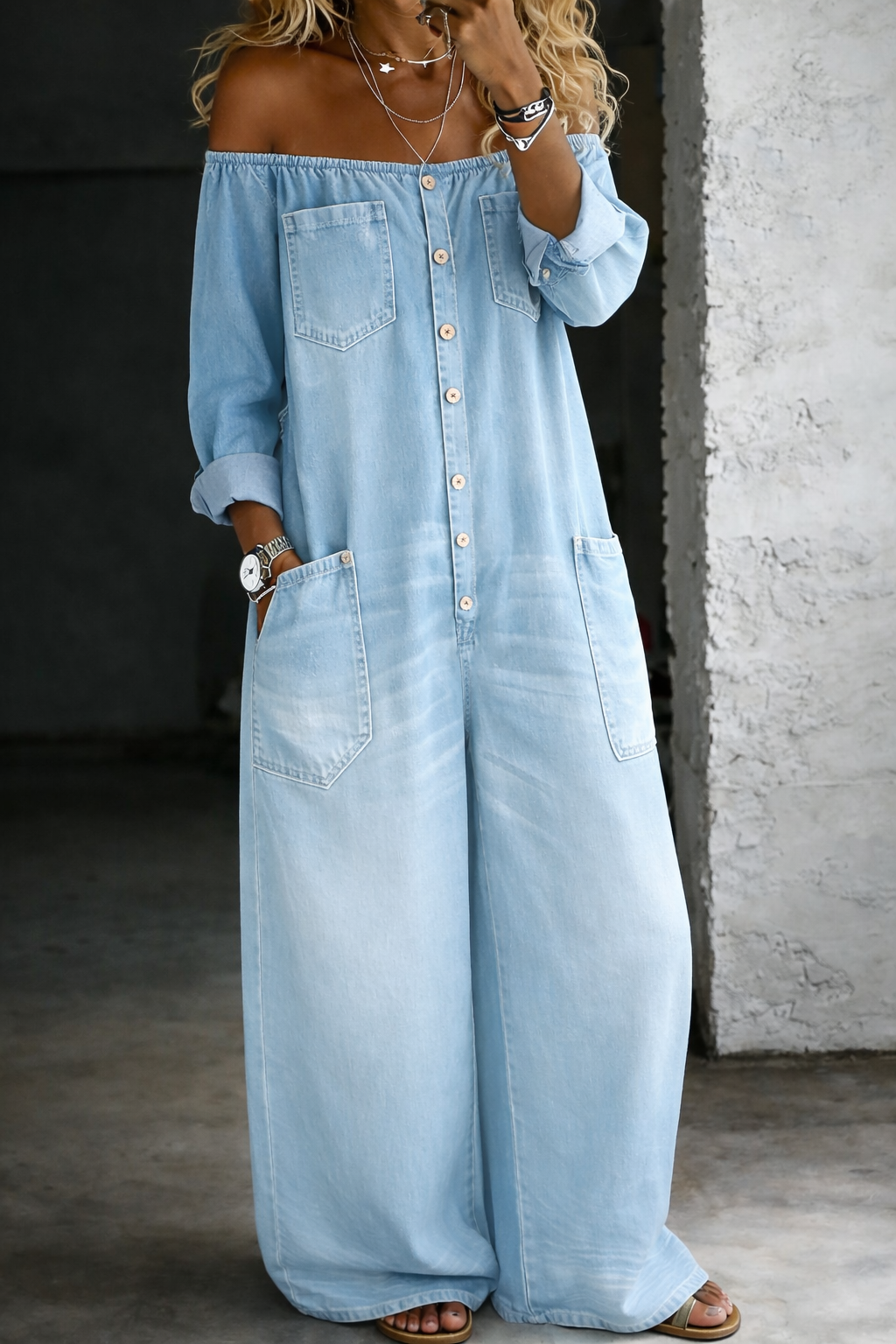 Off-Shoulder Jumpsuit