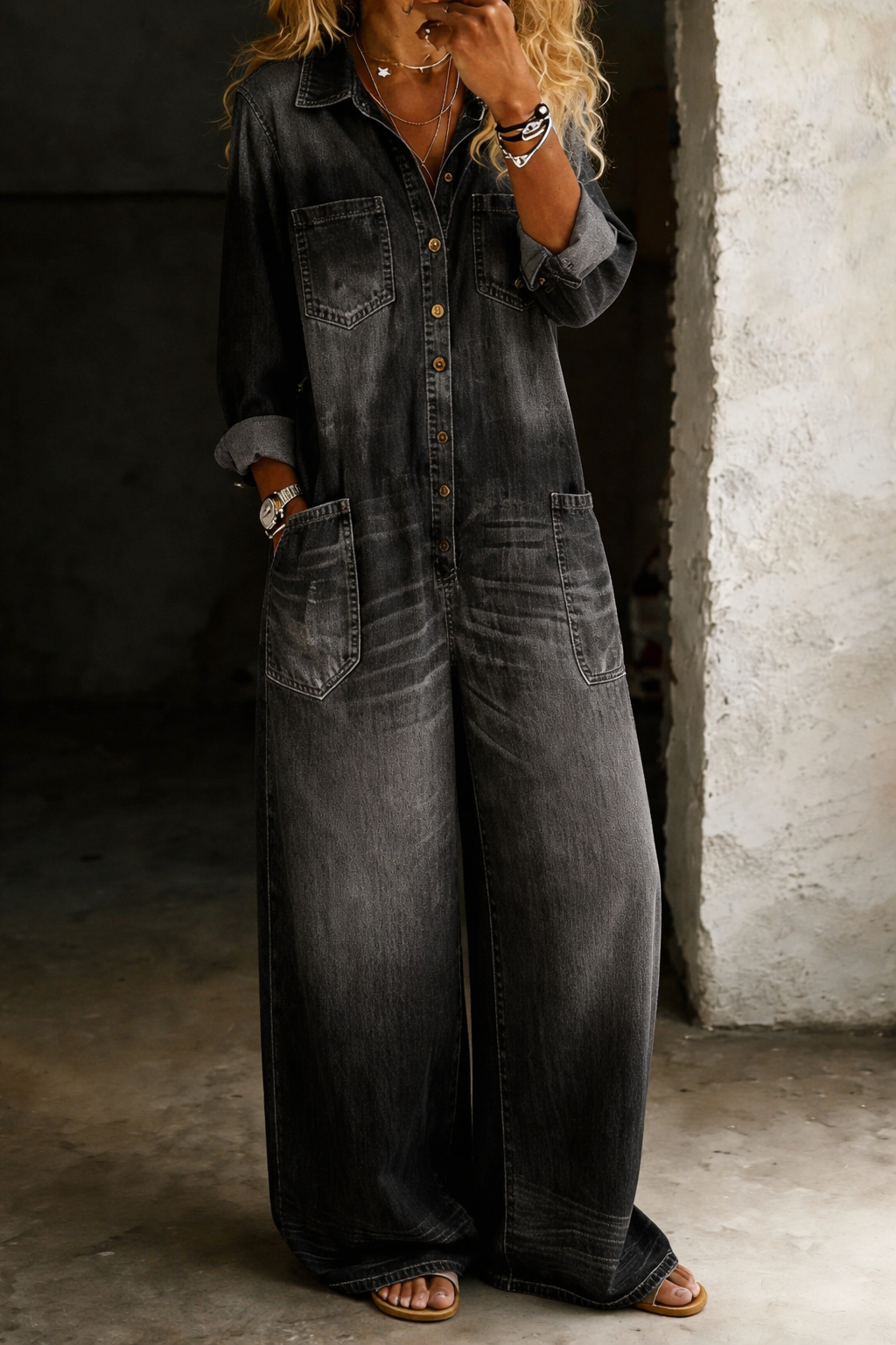 Jumpsuit with Patch Pockets