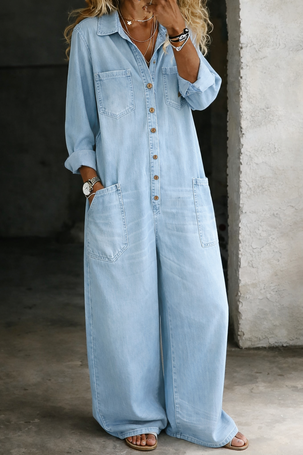 Jumpsuit with Patch Pockets