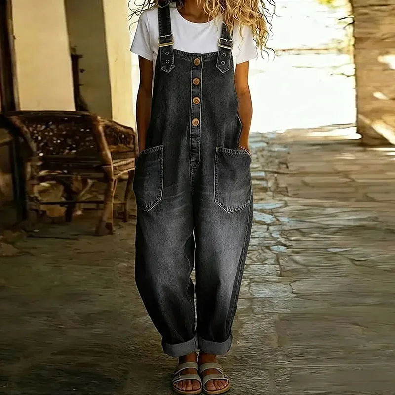 Denim-Look Overalls