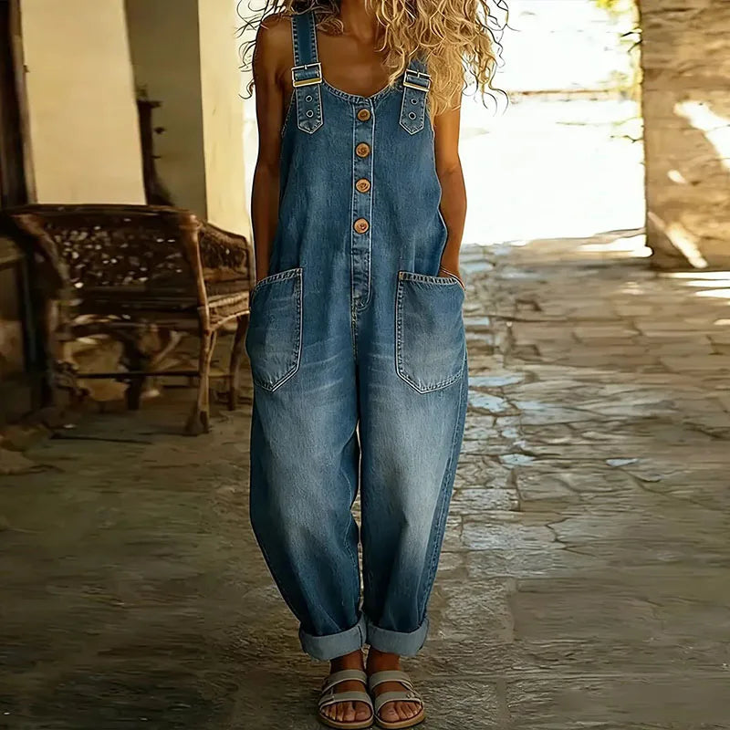Denim-Look Overalls