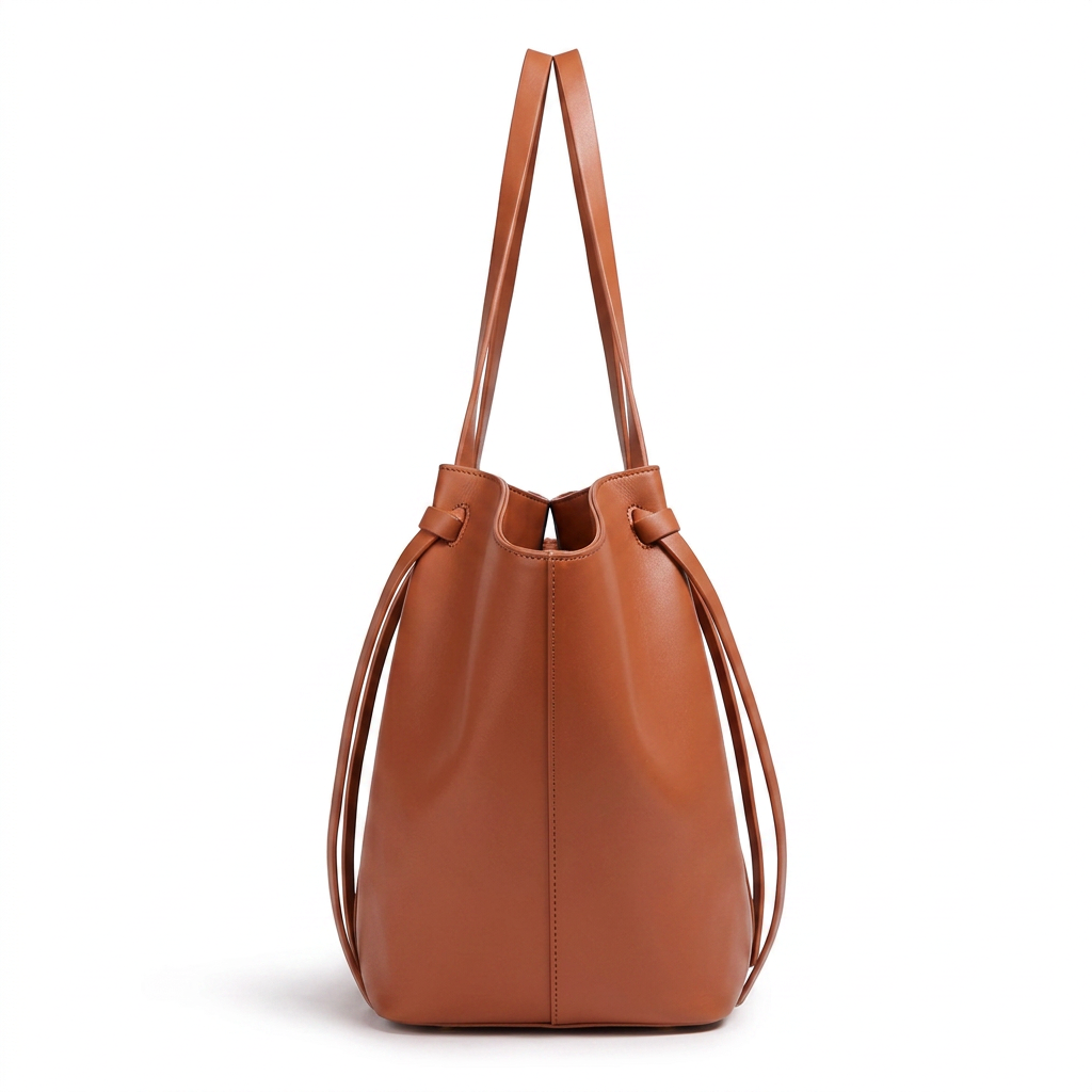 Leather Structured Butterfly Bag - Gognac