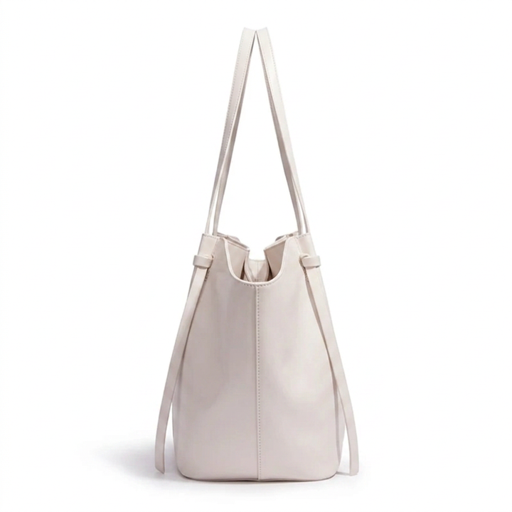 Leather Structured Butterfly Bag - White