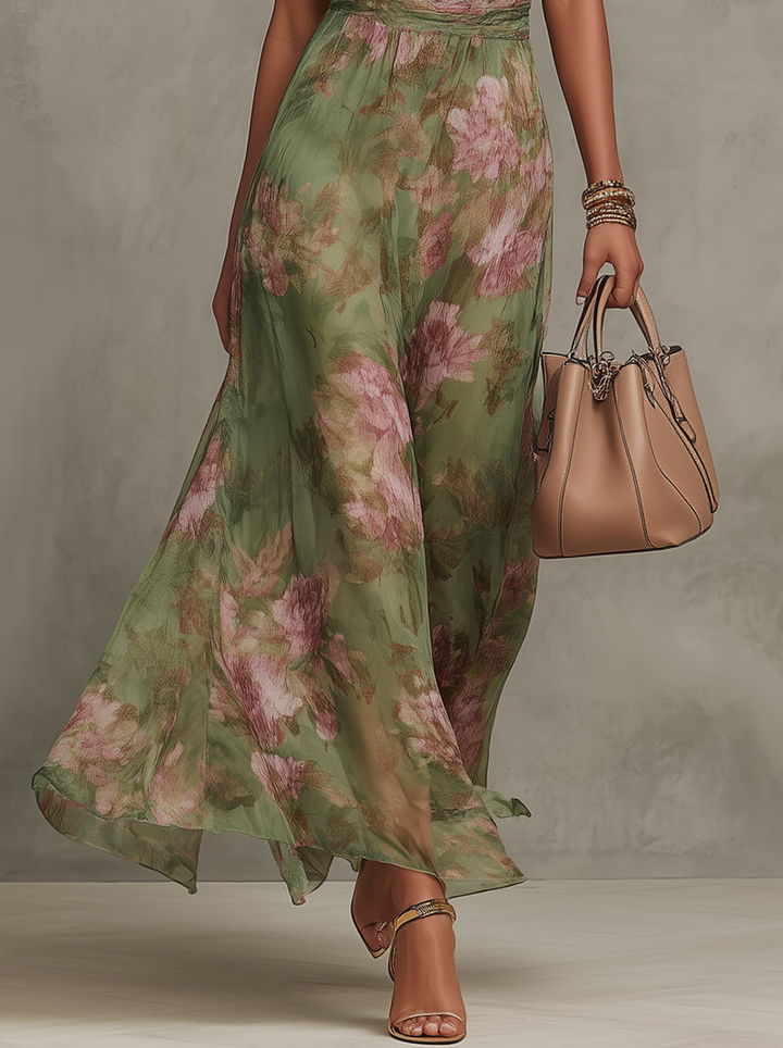 Serena — Elegant Maxi Chiffon Dress with Halter Neck