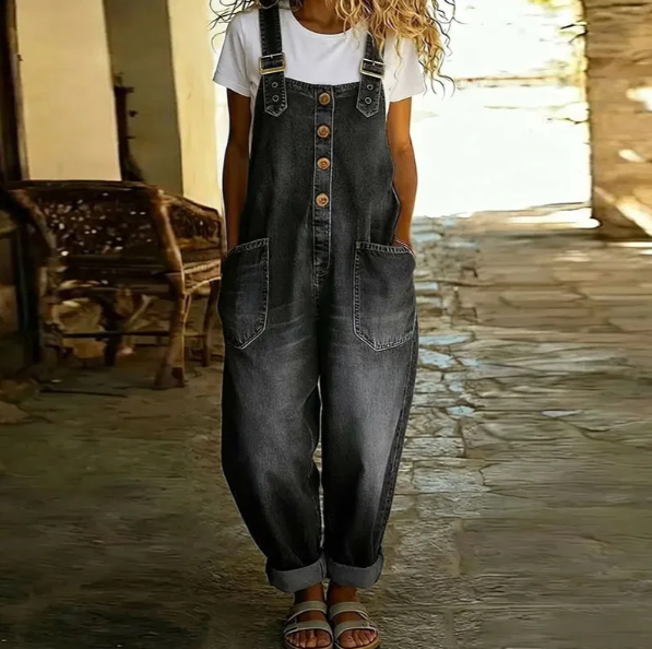 Denim-Look Overalls