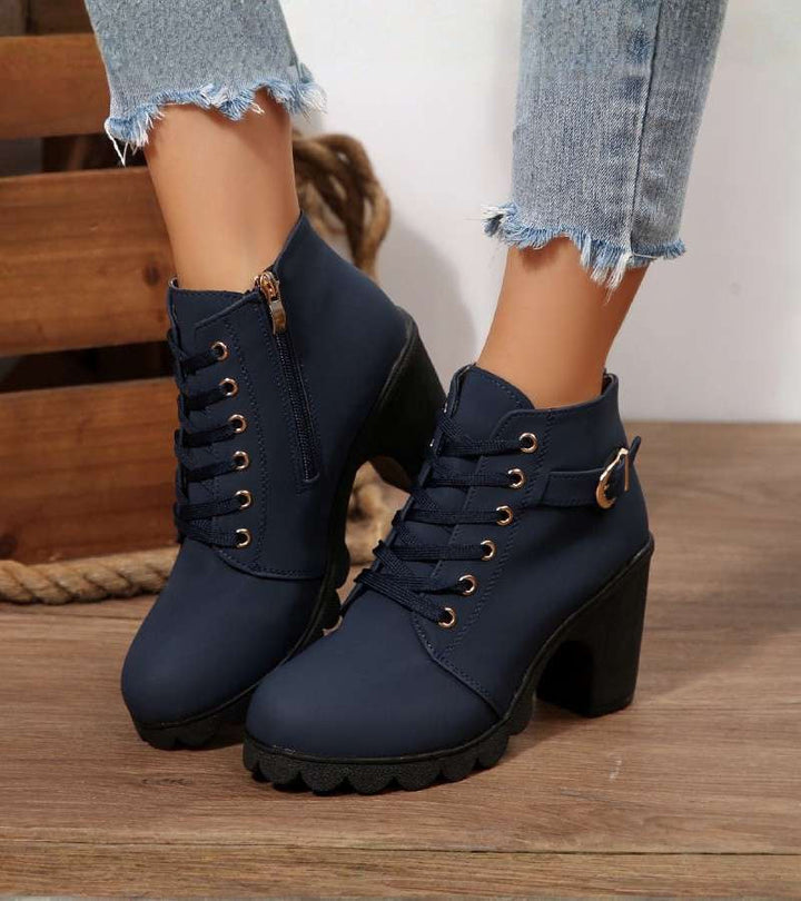 Black Lace-Up Boots for Women (3)