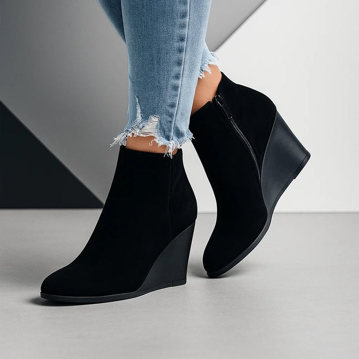 Brown suede winter boots for women (6)