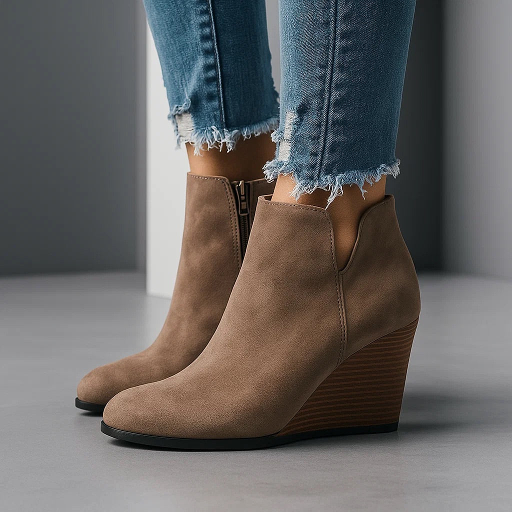 Brown suede winter boots for women (8)