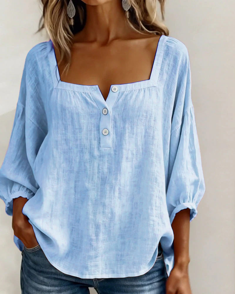 Sherri™ | Elegant Blouse with Square Neckline