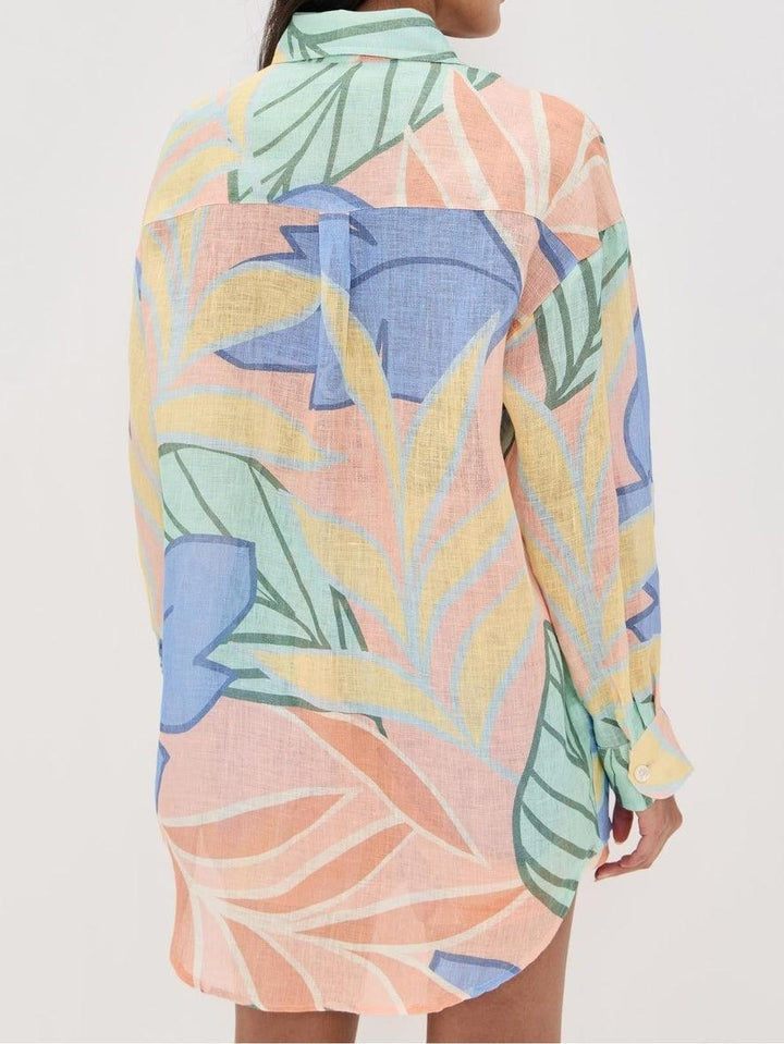 Amandine | Tropical Leaf Printed Short Set