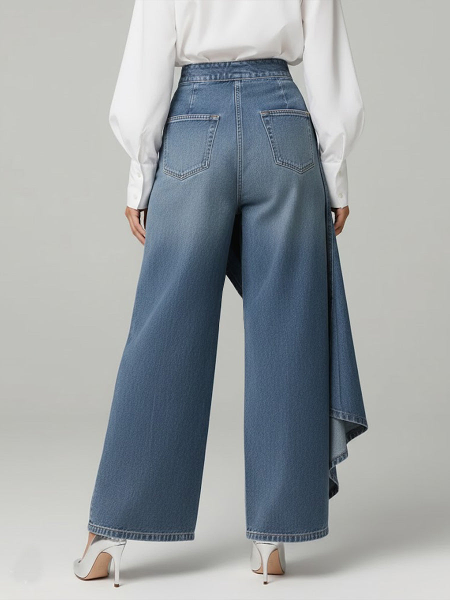 Casual Women's Relaxed High-Waisted Wide-Leg Jeans (2)