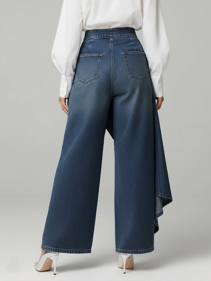 Casual Women's Relaxed High-Waisted Wide-Leg Jeans (4)