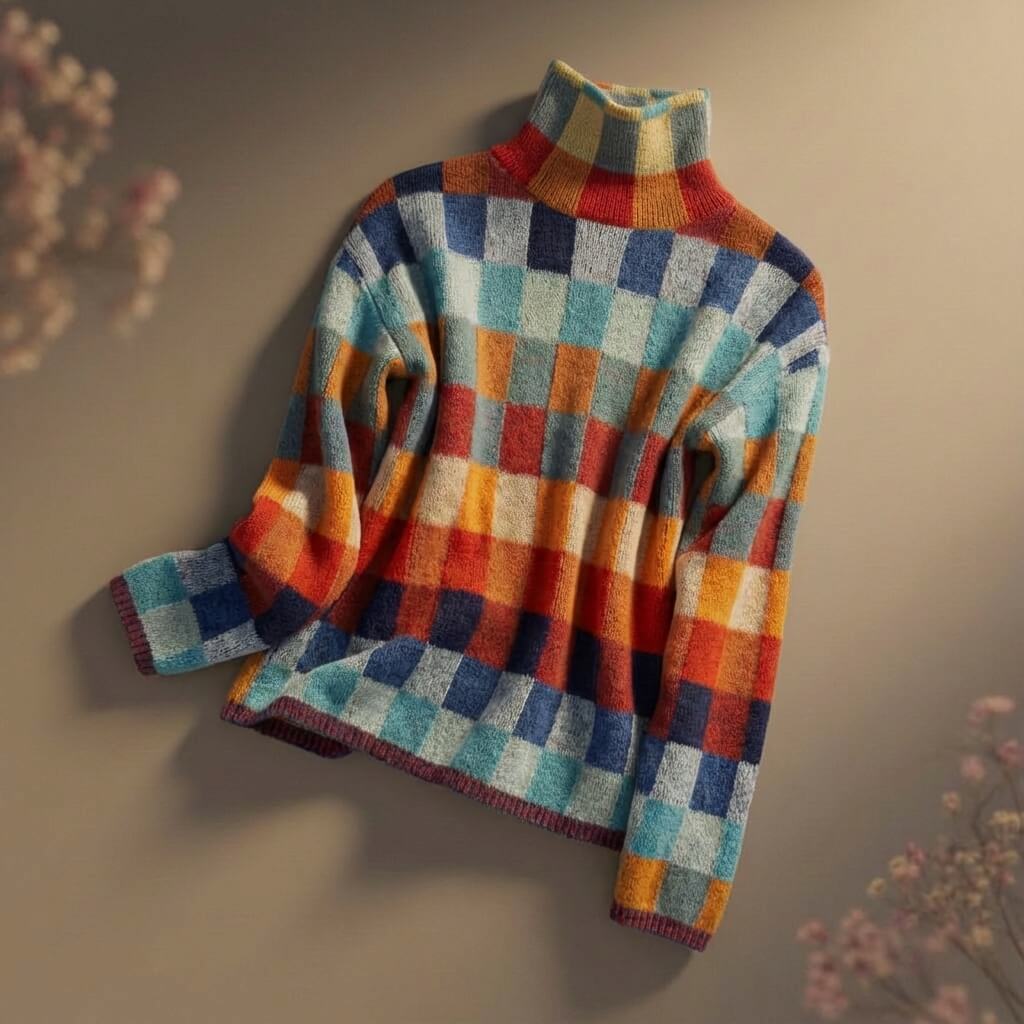 Checkered Merino Women's Ugly Christmas Sweater