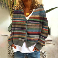 Amelia | Chunky Striped Knit Women's Cardigan for Fall