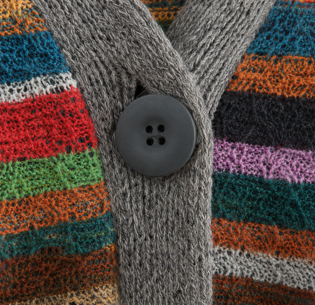 Chunky Striped Knit Women's Cardigan for Fall (6)