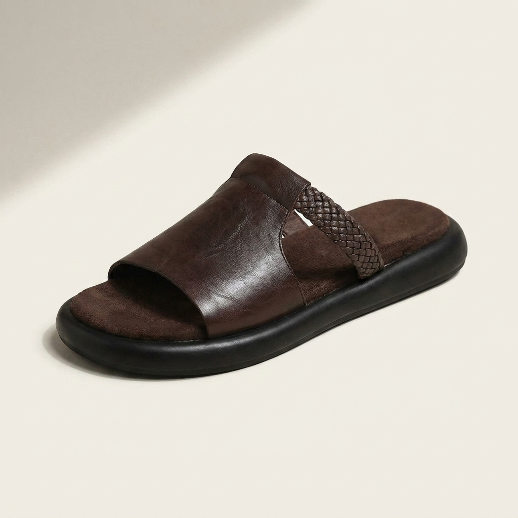 Comfortable Women's Leather Flats for Summer in Brown 1