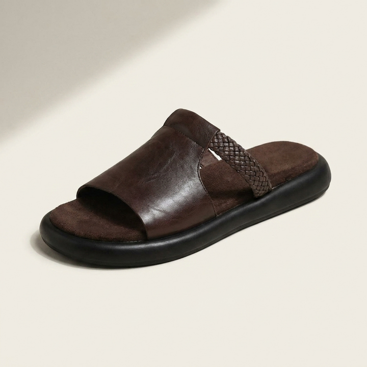 Comfortable Women's Leather Flats for Summer in Brown 1