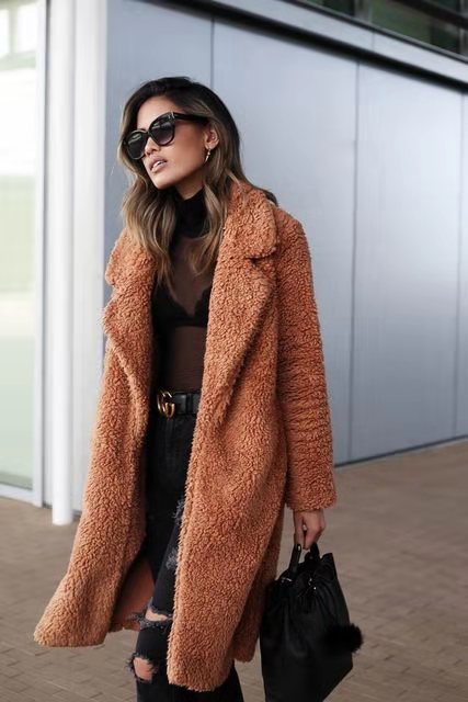 Cozy Women's Fall Jacket Teddy Fleece (7)