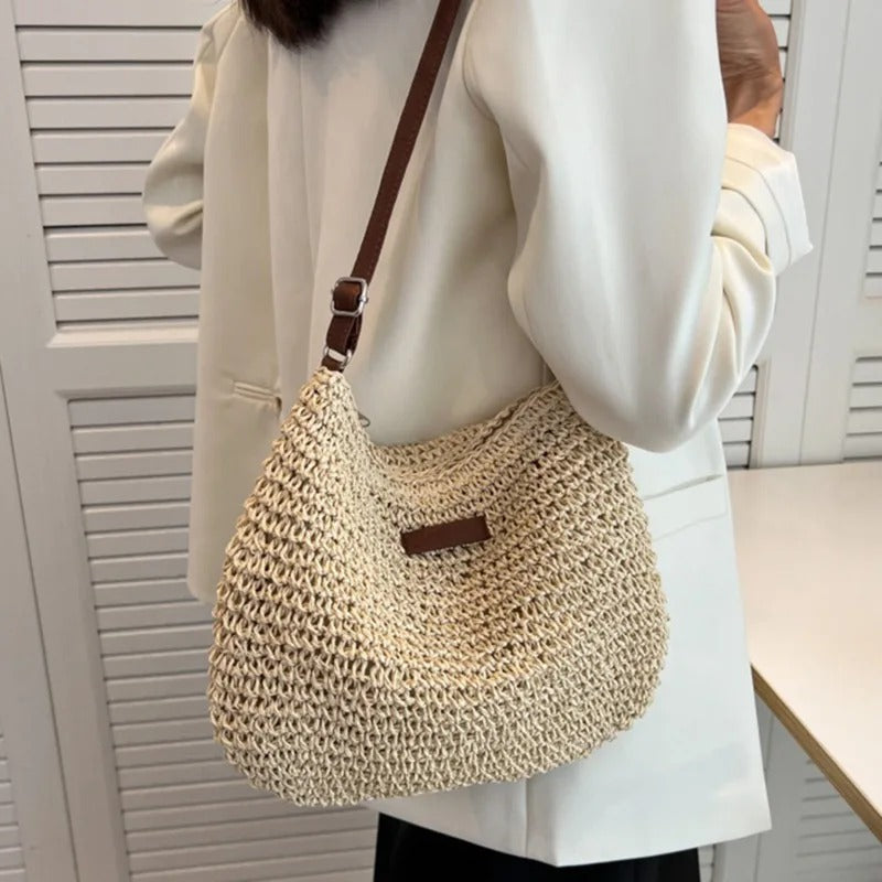 Straw crossbody bag