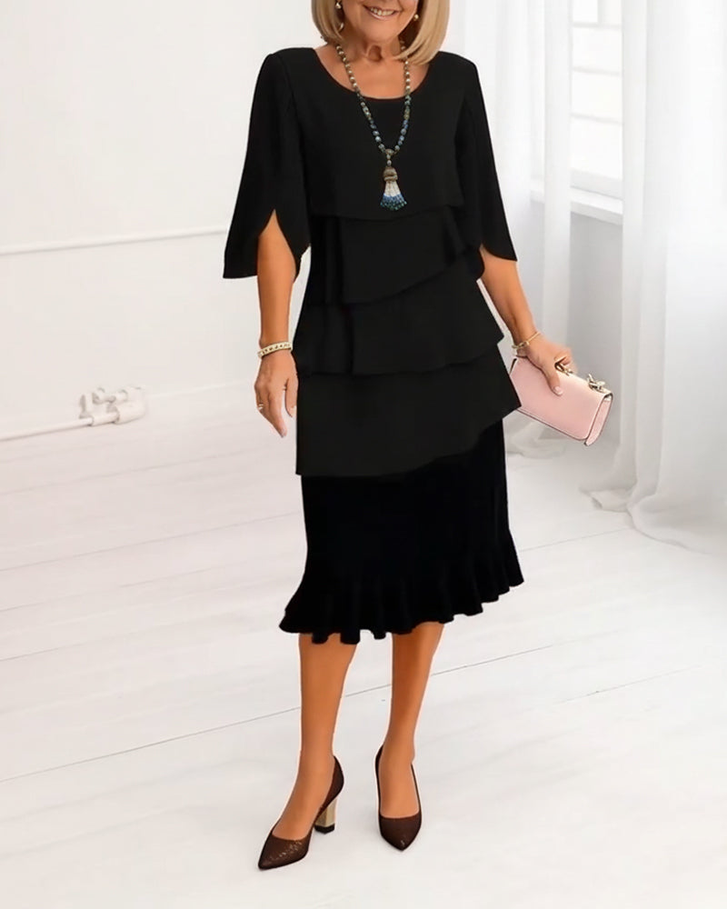 Sophia – Elegant Fluid Dress with Ruffles