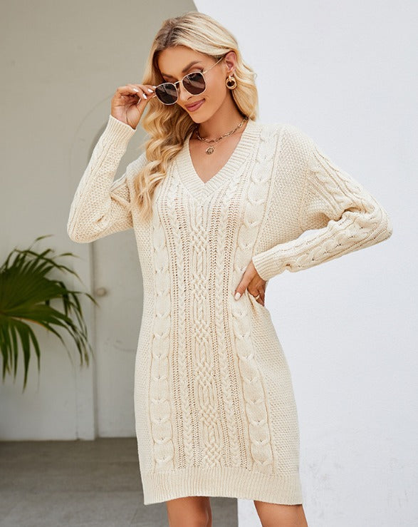 Elegant Knitted Dress for Fall Homecoming (2)