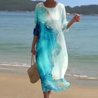 Naomi | Elegant Midi Dress with Flowing Pattern