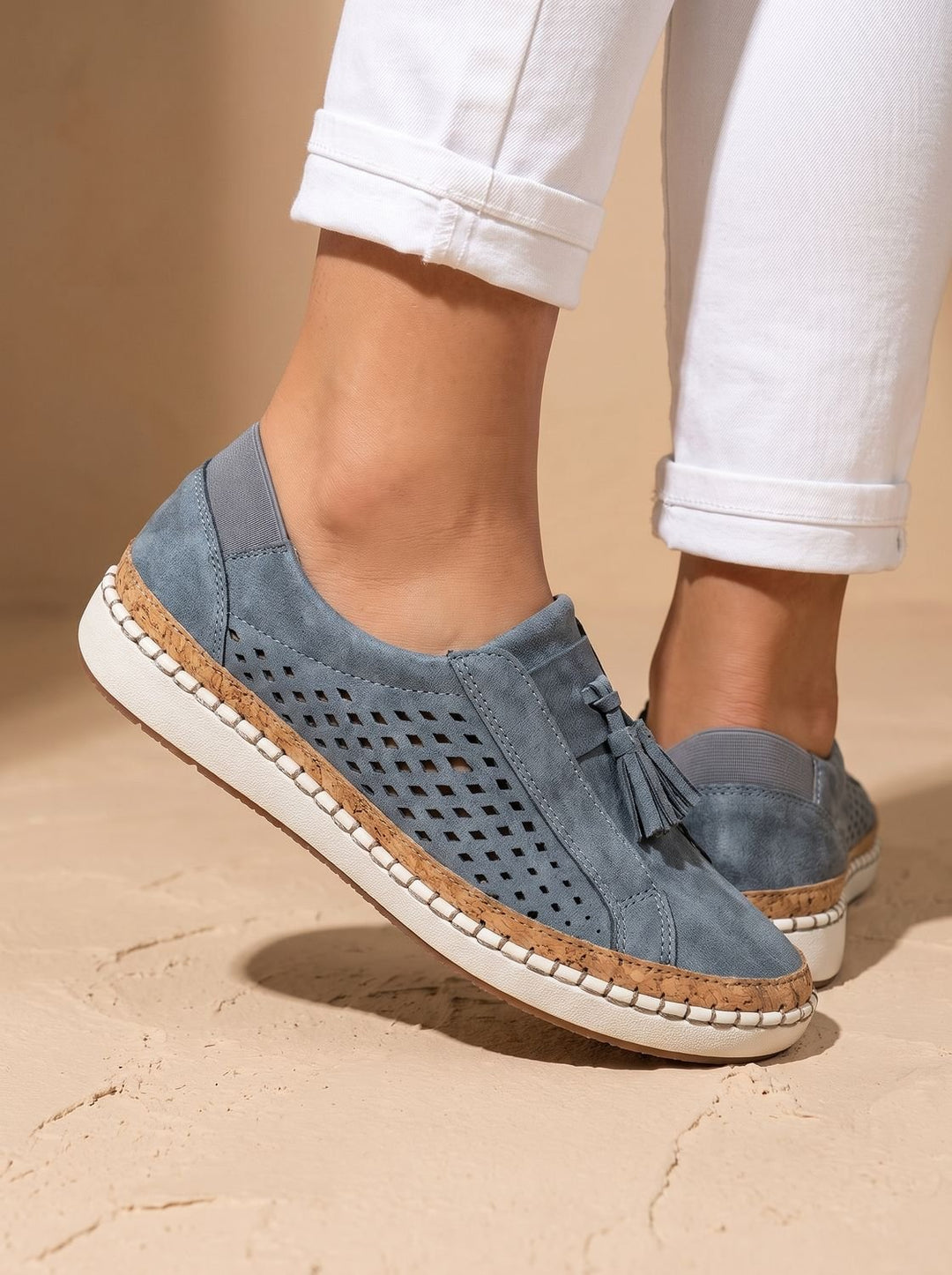 Elegant Slip-On Suede Flats for Women in Navy