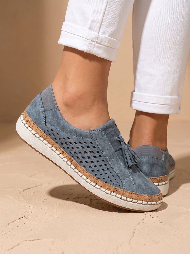 Elegant Slip-On Suede Flats for Women in Navy