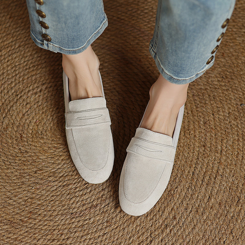 Elegant Suede Leather Flats for Women (11)