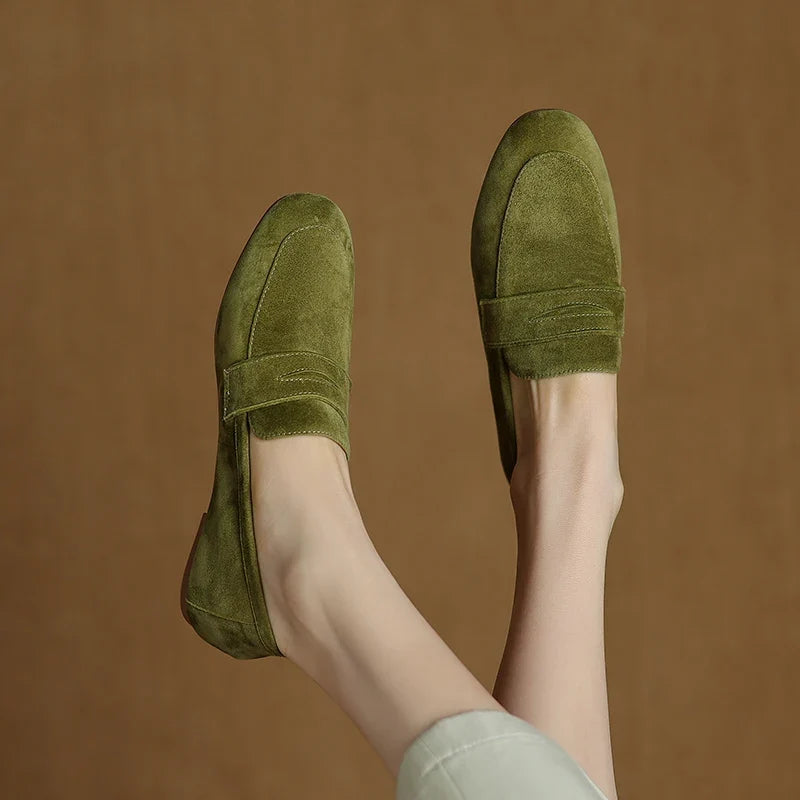 Elegant Suede Leather Flats for Women (3)