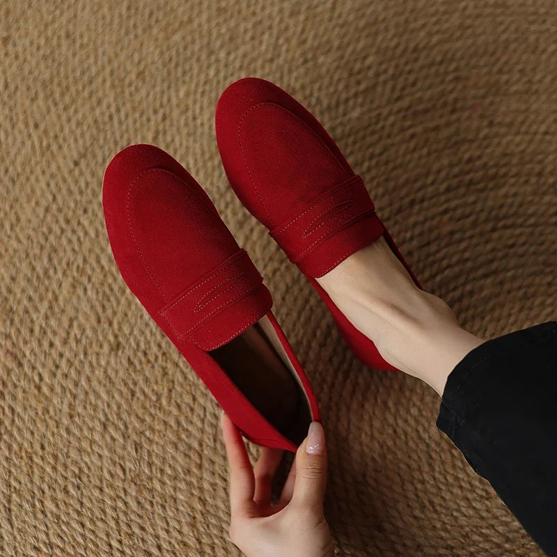 Elegant Suede Leather Flats for Women (5)