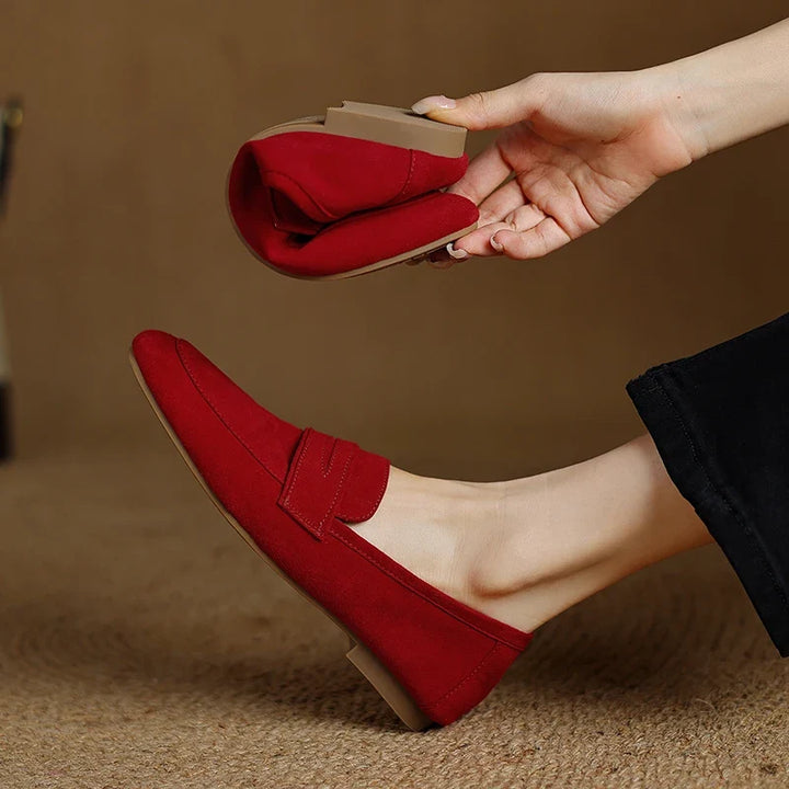 Elegant Suede Leather Flats for Women (7)