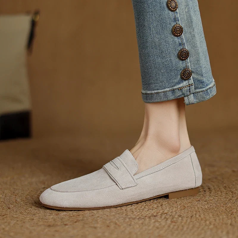 Elegant Suede Leather Flats for Women (9)