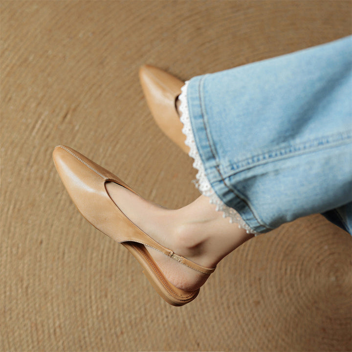 Elegant Women's Leather Flats with Slingback (13)